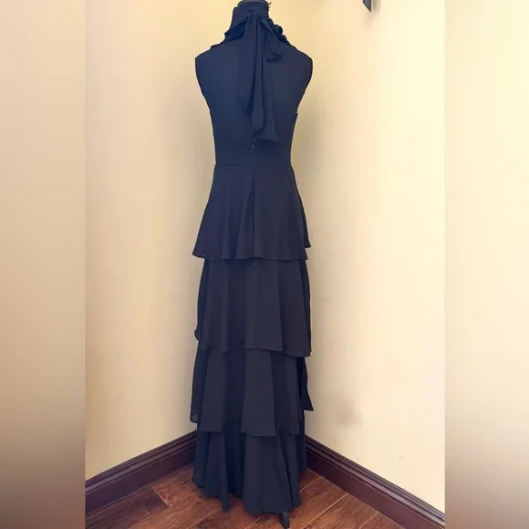 Lulus Delightful Essence Off-the-Shoulder Tiered
Maxi Dress, Black, Size S, NWT - Picture 7 of 16